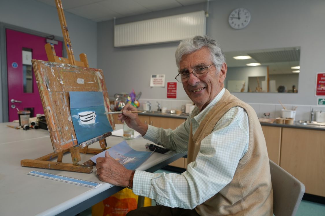 Roderick Downer in the art studio at SERC Downpatrick Campus