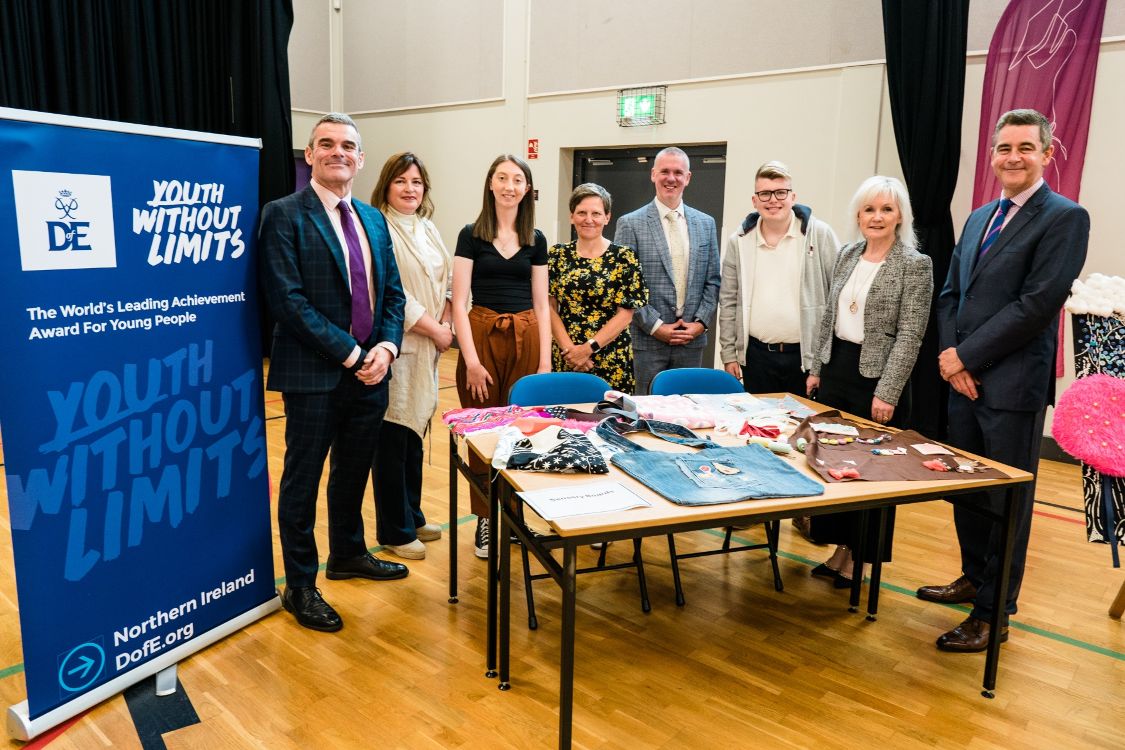 Visitors and students from SERC Lisburn Campus at their display stand.