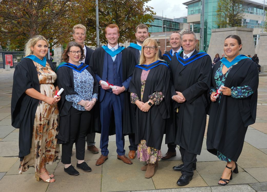 Group of SERC Graduates outside the Waterfront Belfast. 