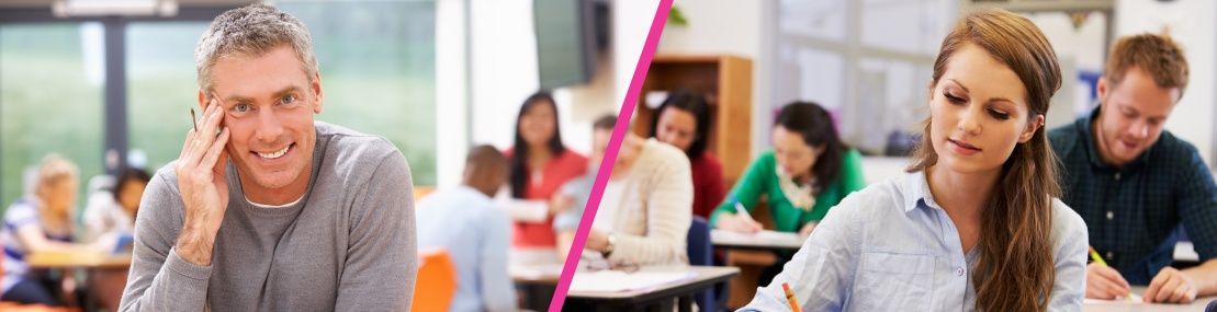 image showing male and female adults learning in classroom