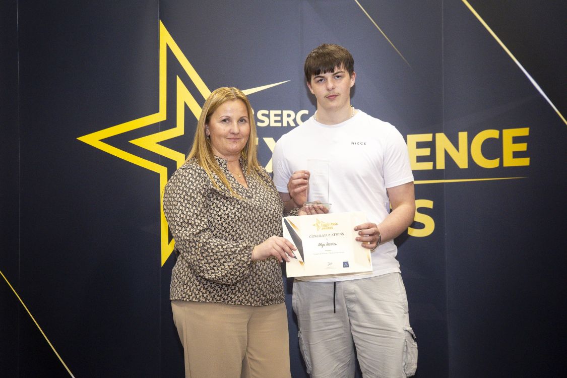 Kahadine Benkirane-Long with Rhys Barnes Overall Trainee of the Year