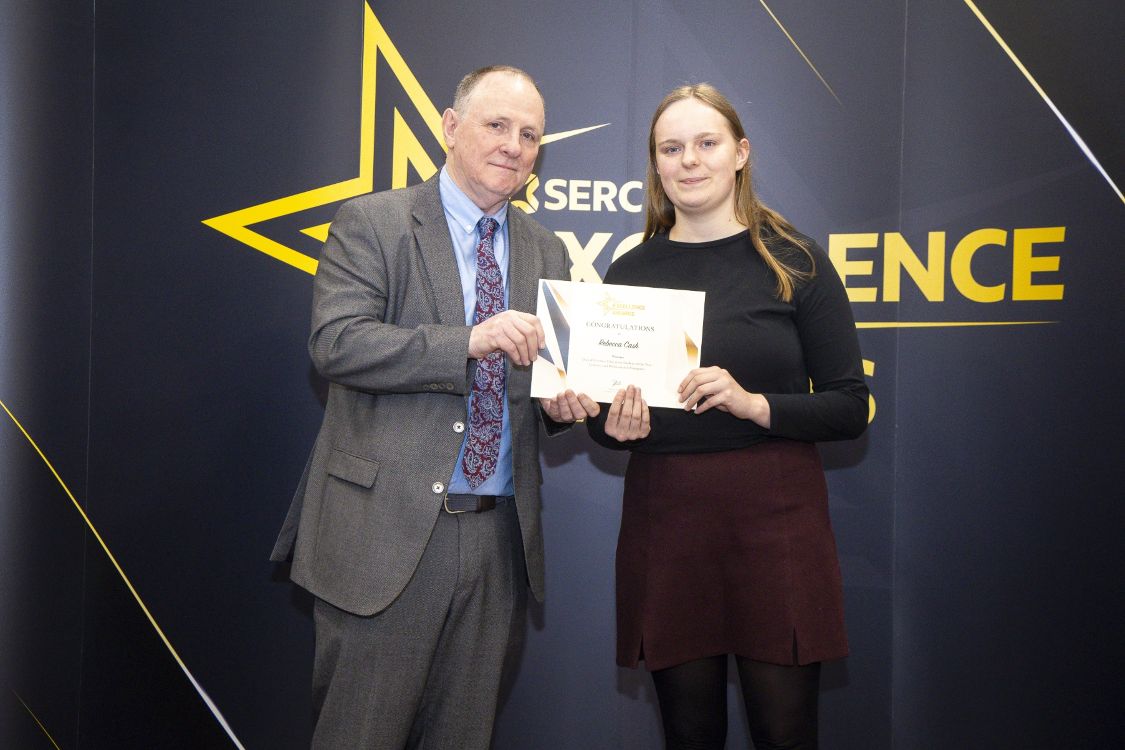 John Nugent with Rebecca Cash Overall FE Student of the Year 