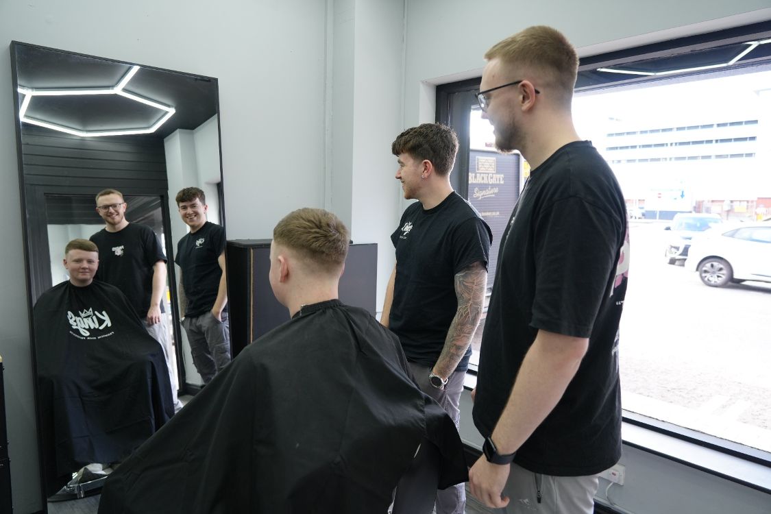 Trainee Ethan Doherty with Dean Watson and Lee Parker