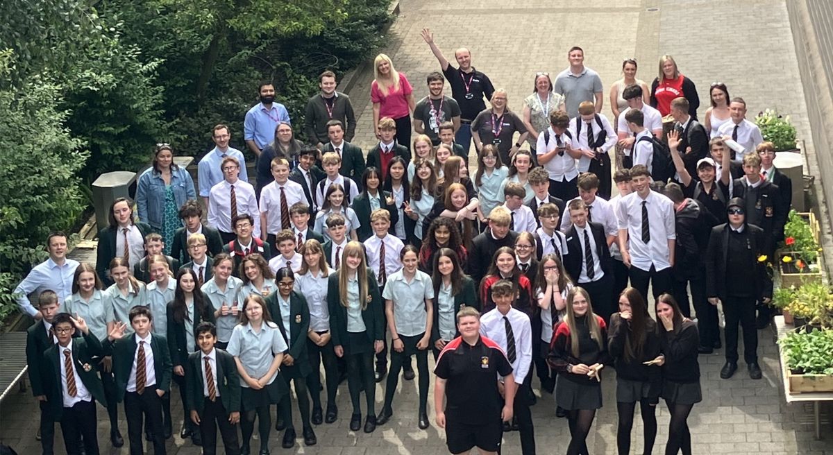 Pupils from Friends' School and Lisnagarvy High School Lisburn