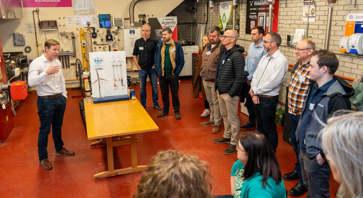 Picture of DfE Energy Group members at SERC  Professional Skills Centre