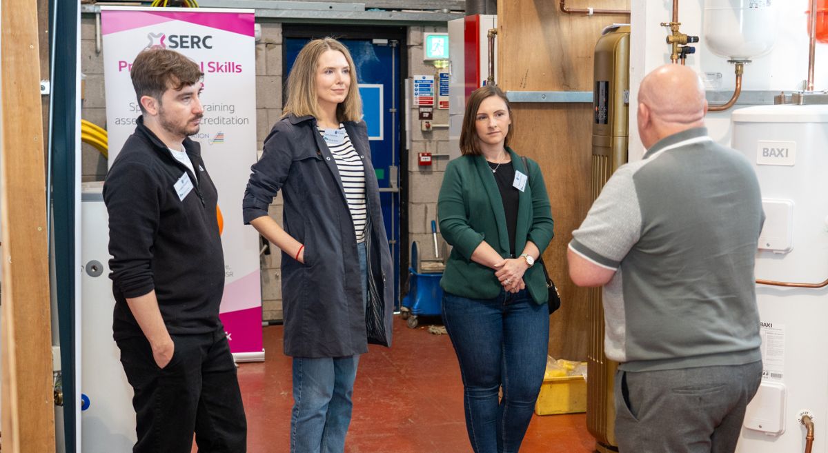 Picture of DfE Energy Group members at SERC  Professional Skills Centre