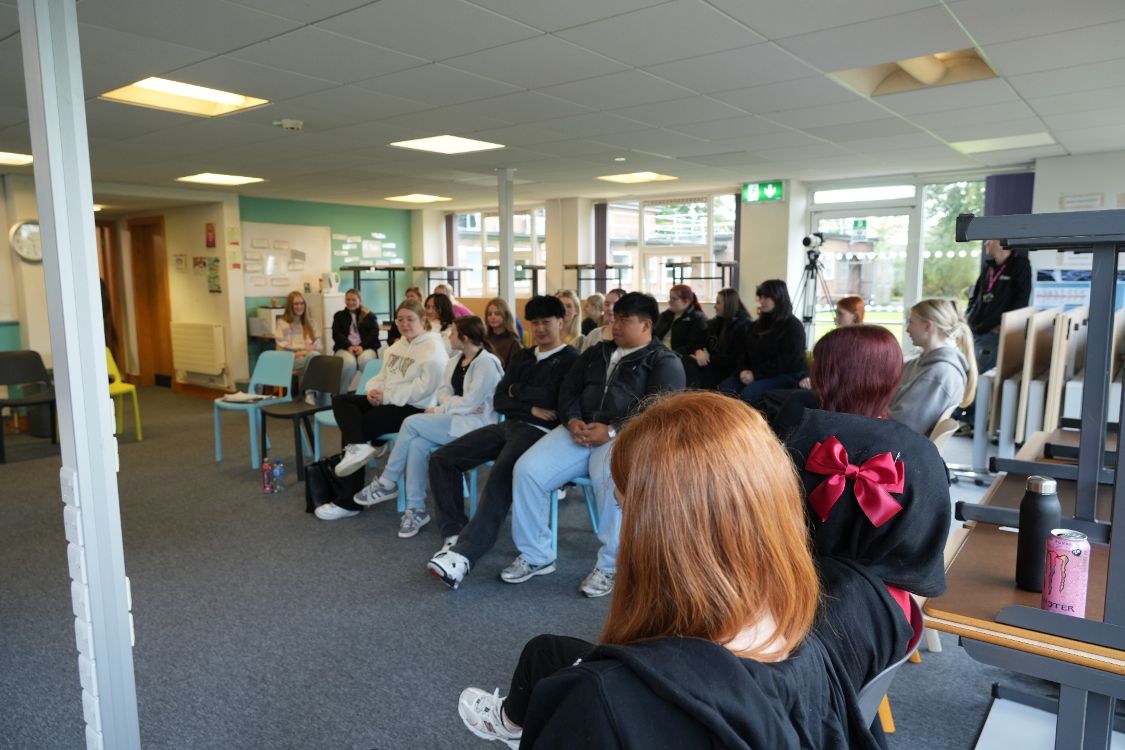 Students from Health and social care programmes at the information talks