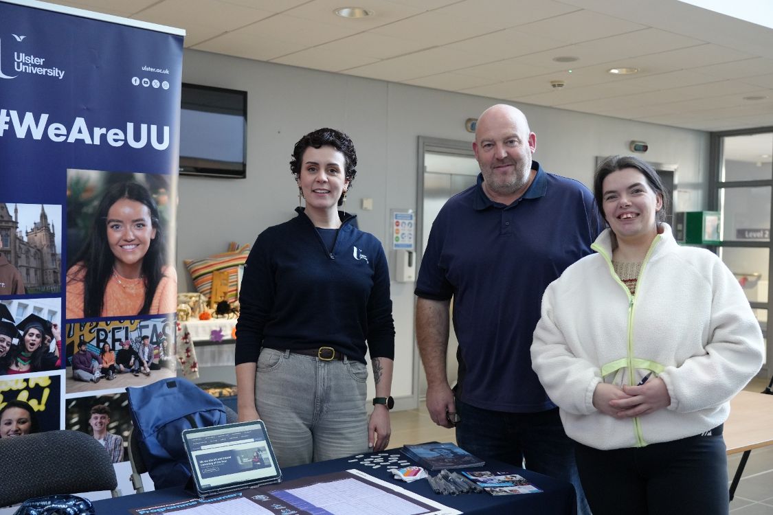Laura Pryor, Ulster University,  with SERC Lecturer, Jerome McPolin and Gaelmarie Milligan