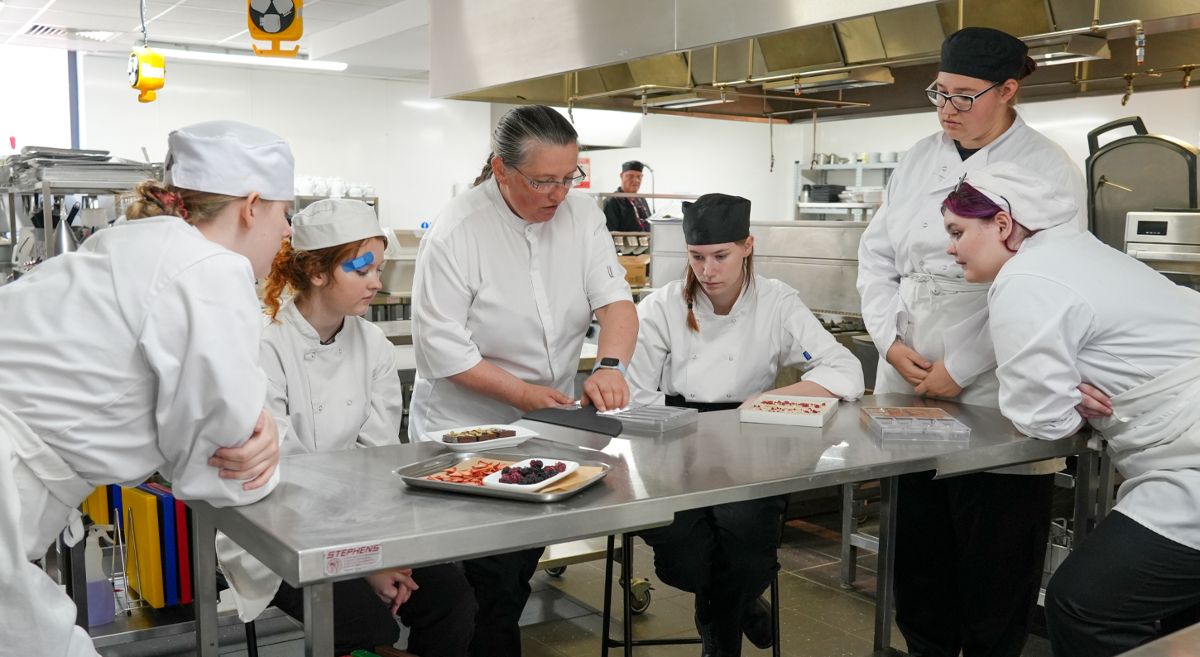 Picture of Patisserie and Confectionery students with Roisin Gavin