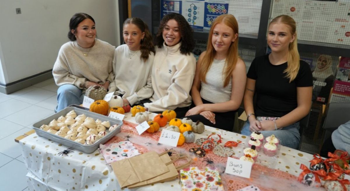Picture of people at a SERC Halloween Fair stall
