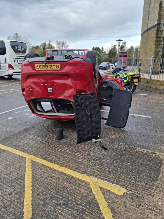 Overturned vehicle featured in Roadsafe Roadshow