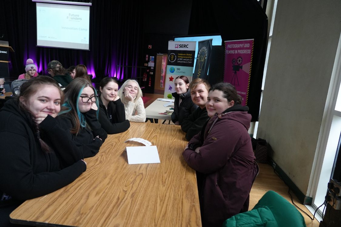 Level 3 Hair and Media Make up students Lucy Clarke, Cassidy McCabe-Clarke, Sophia Duncan, Scarlett Brashier, Georgia Latham, Jake Davies and Anna Leebody