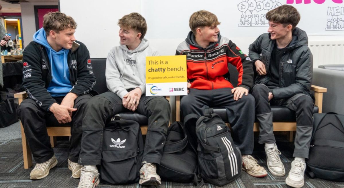 Picture of students using a new social space