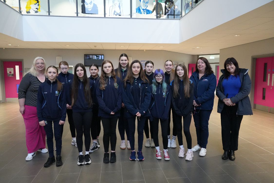 Students from Blackwater Integrated College at the start of the construction taster day.