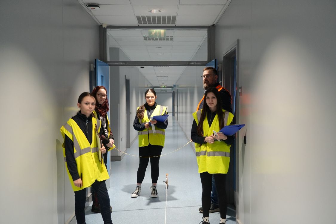 Students take part in surveying.