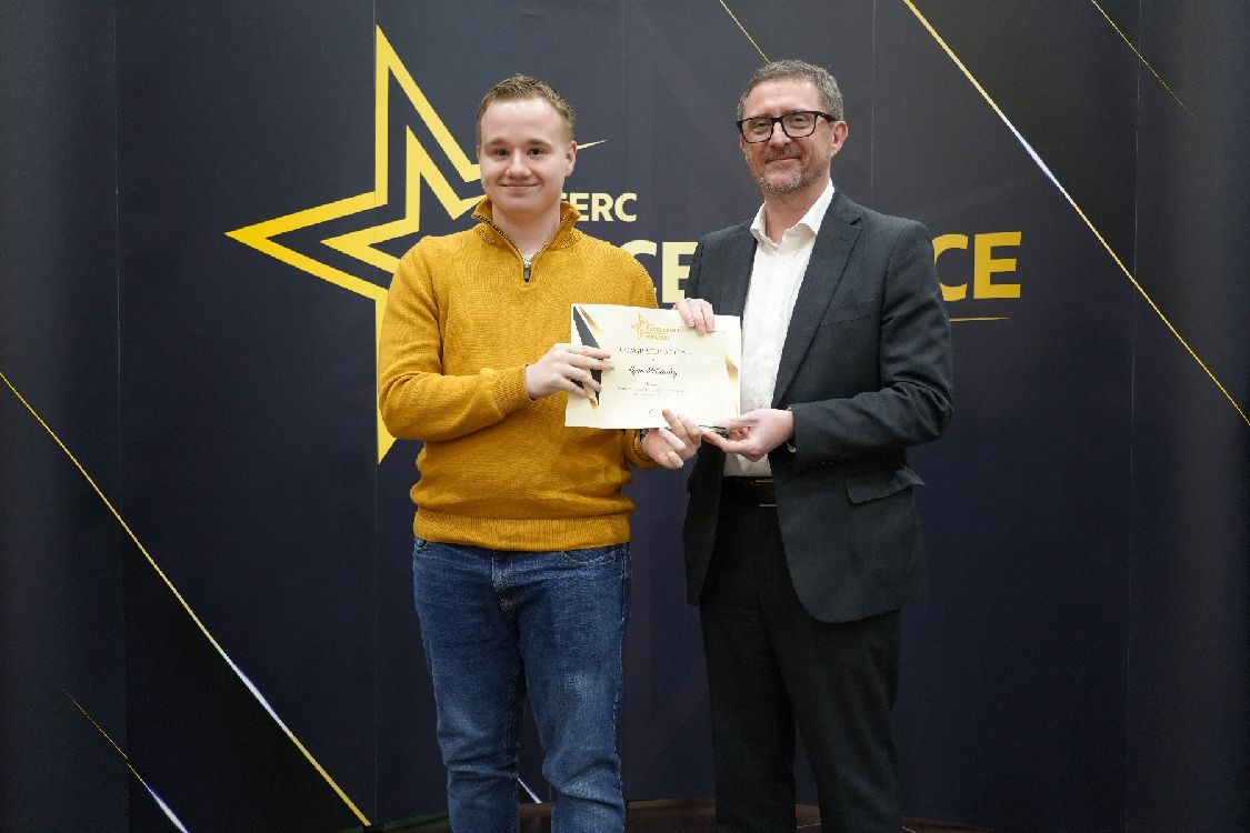 Ryan McCauley (Newtownards) Students’ Union Officer of the Year (Newtownards Campus) with Tommy Martin.