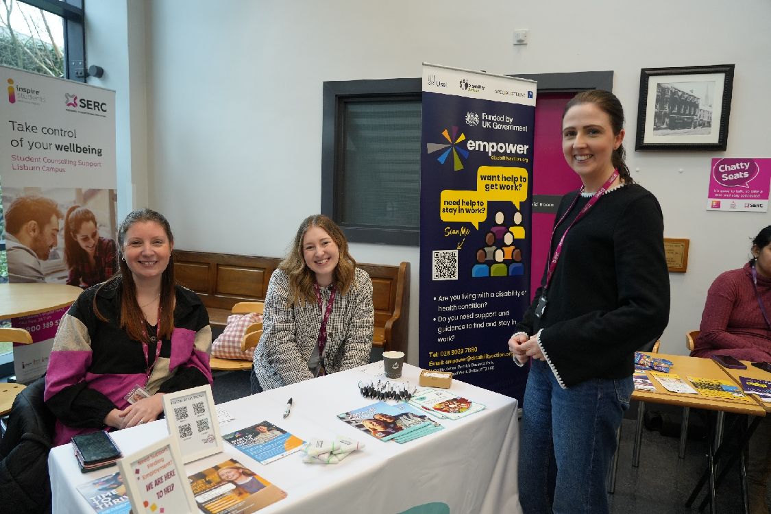 Ashley Bolton and Emma Potts from Stepping Stones with Victoria Mottett from SERC’s Learning Support.