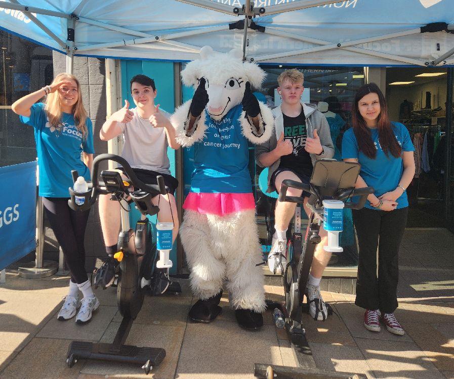 Students taking part in spin-a-thon