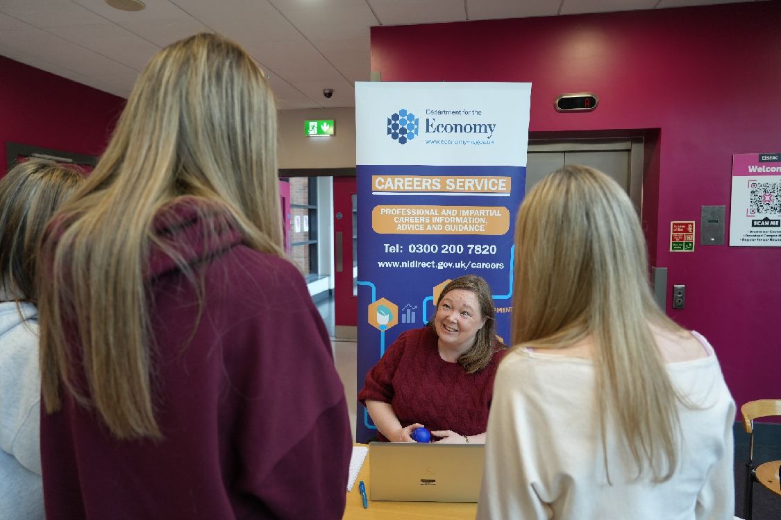 SERC students engage with Deborah Brennan,  from the Careers Service NI.