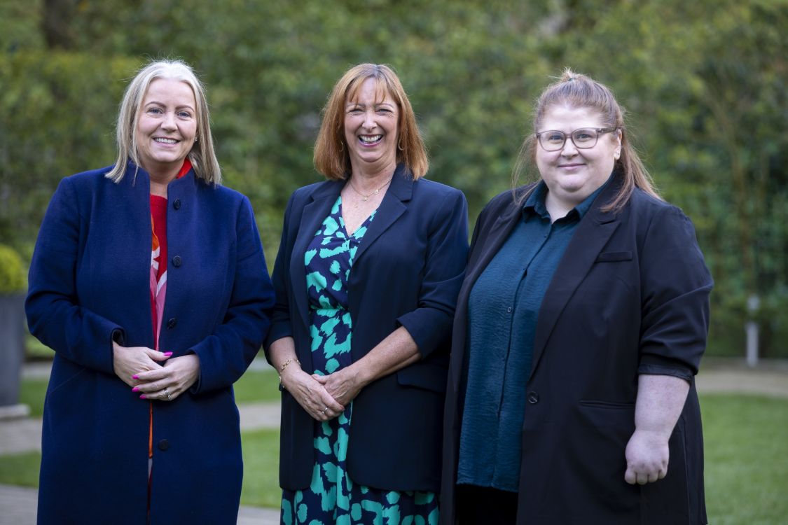 Jane Denvir, Department for the Economy, Pam Kelly, SERC with local business representative, Danielle McElroy from the Fulmax Group 