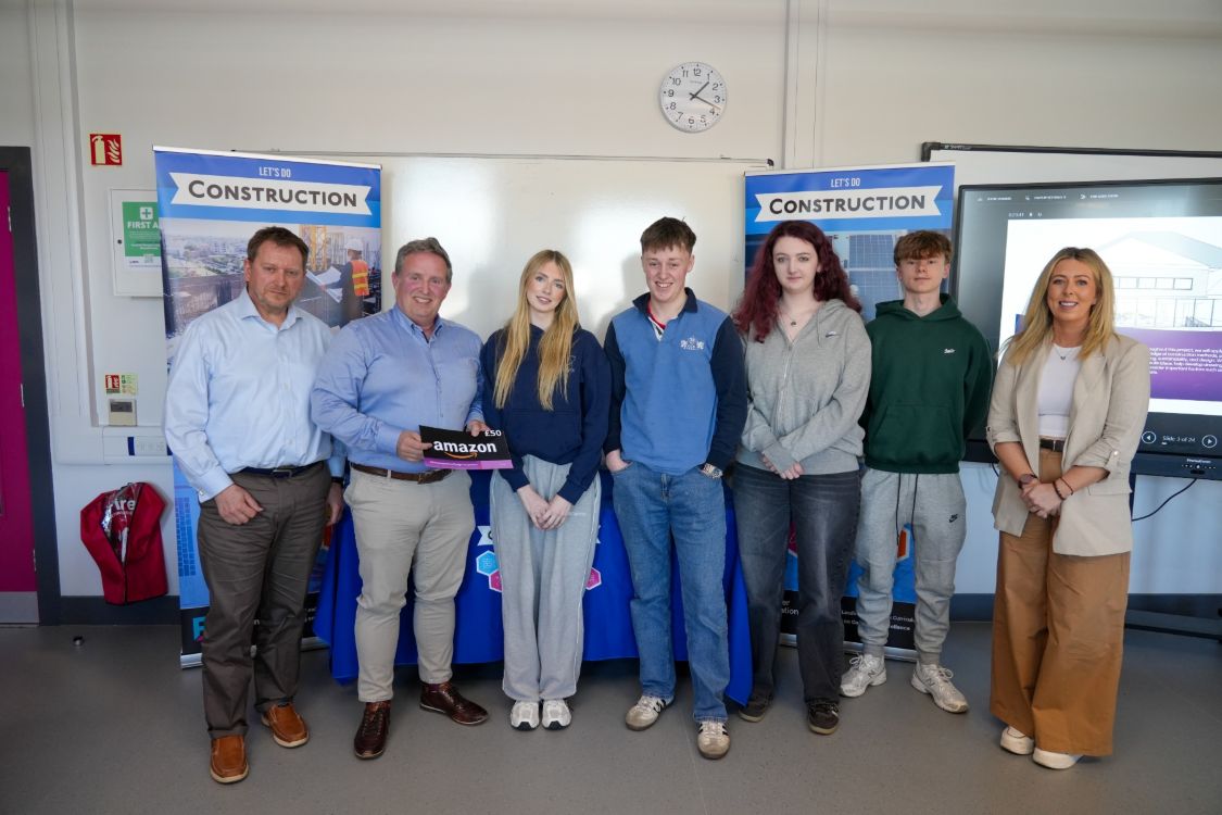 Picture of third place engineering group with judges