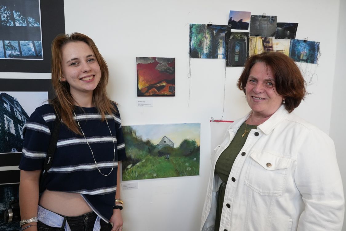 Anastaslia Doliuk, a student on the BTEC Extended Diploma in Art & Design with mum, Natalliia.