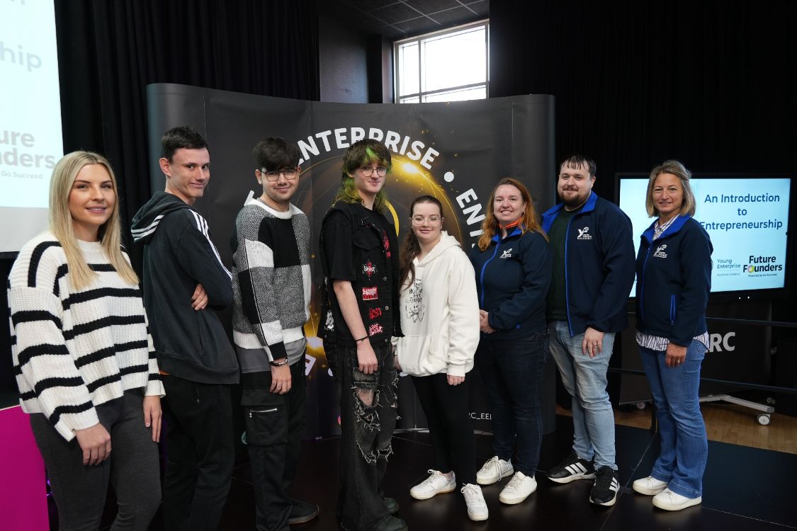 SERC staff, students and guests at the Future Founders event on SERC Bangor Campus