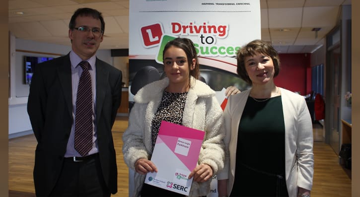 Students form South Eastern Regional College’s Downpatrick Campus were presented with certificates following successful completing of the Driving to Success programme 19/20. 