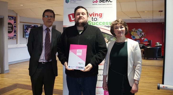 Students form South Eastern Regional College’s Downpatrick Campus were presented with certificates following successful completing of the Driving to Success programme 19/20. 