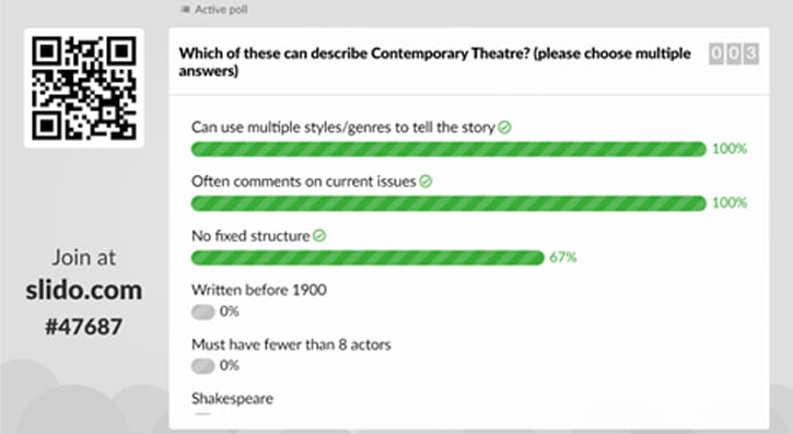 Screenshot from sli.do
