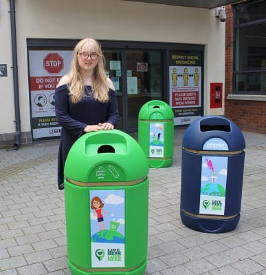 Mollie Richardson with her bin designs