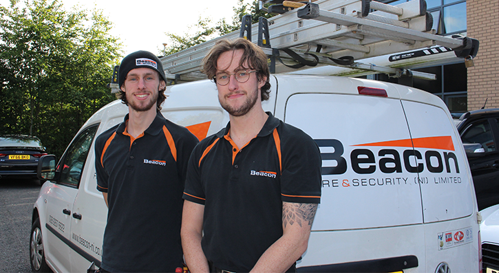 Peter and Adam Smylie pictured outside Beacon Fire & Security