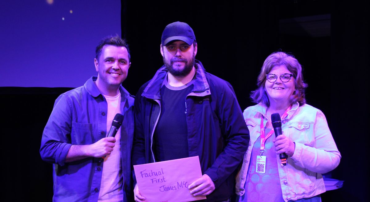 Moving Image Factual First Place James McCorry with  Pete Snodden and Liz Barron