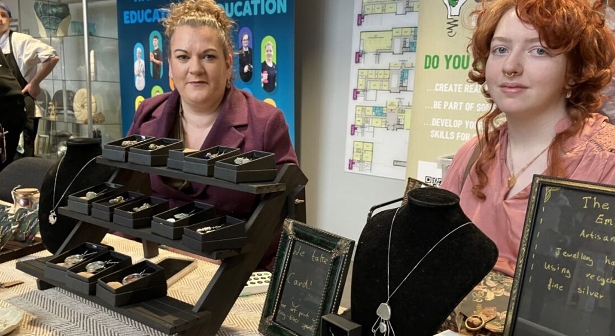 Picture of Downpatrick students at the SERC Downpatrick Spring Market