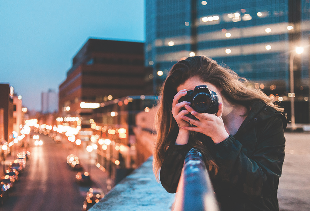 Photo of a Photography student